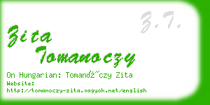 zita tomanoczy business card